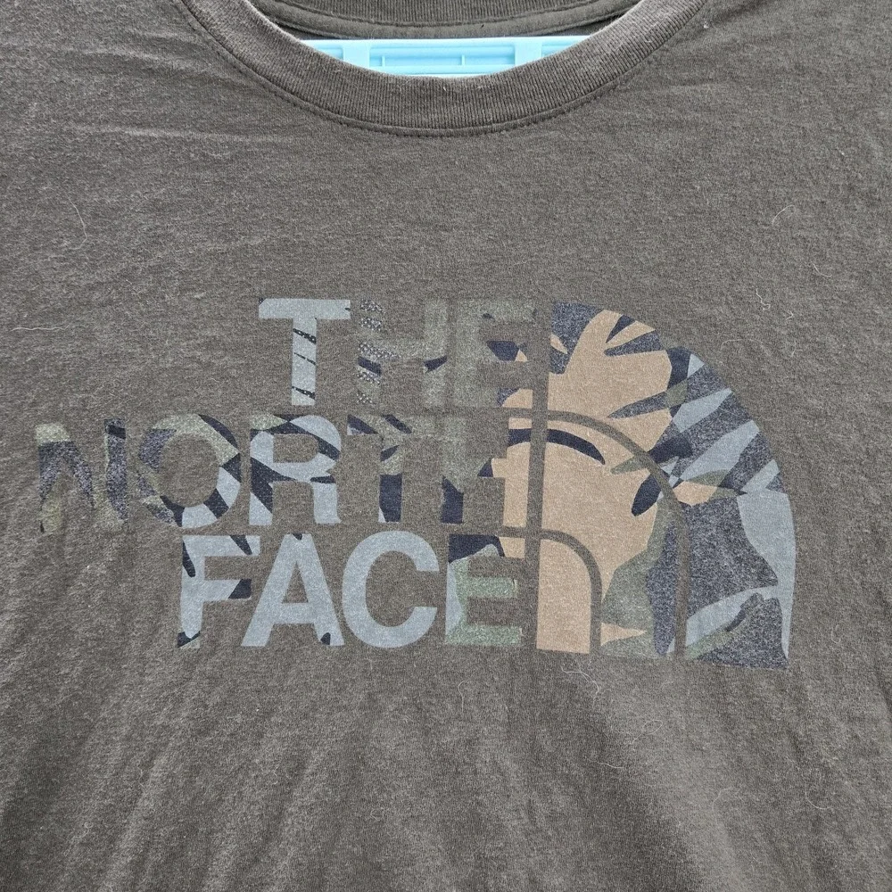 The North Face Men Shirt L Green‎ Graphic Print Nature Logo Short Sleeve